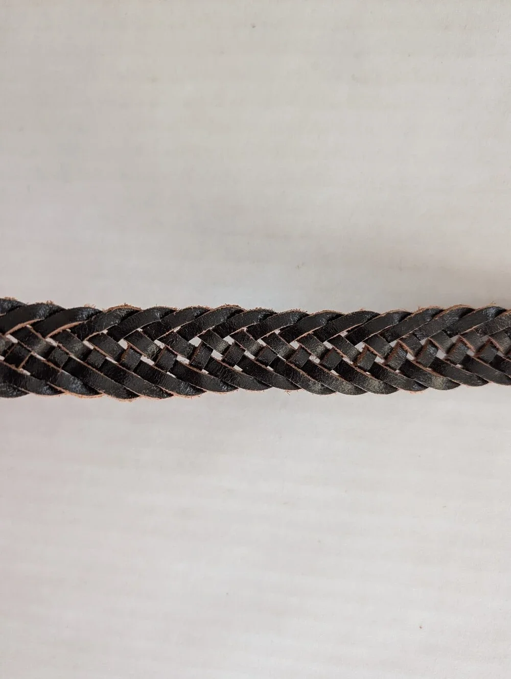 Chaps Braided Genuine Leather Belt MEDIUM Dark Brown FLAWS